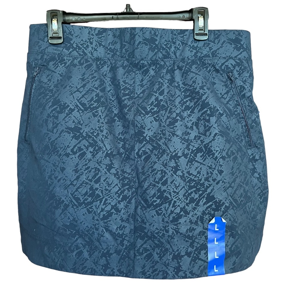 NWT Orvis Blue Shattered Glass Embossed Print Travel Skort Size L